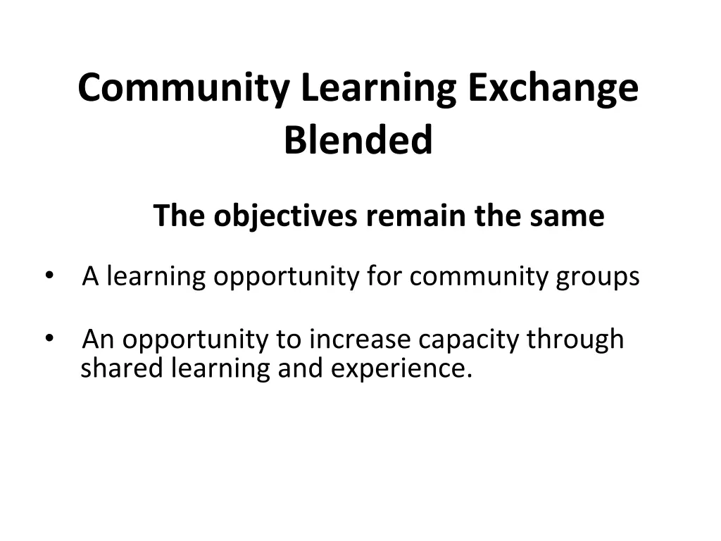 community learning exchange blended 2