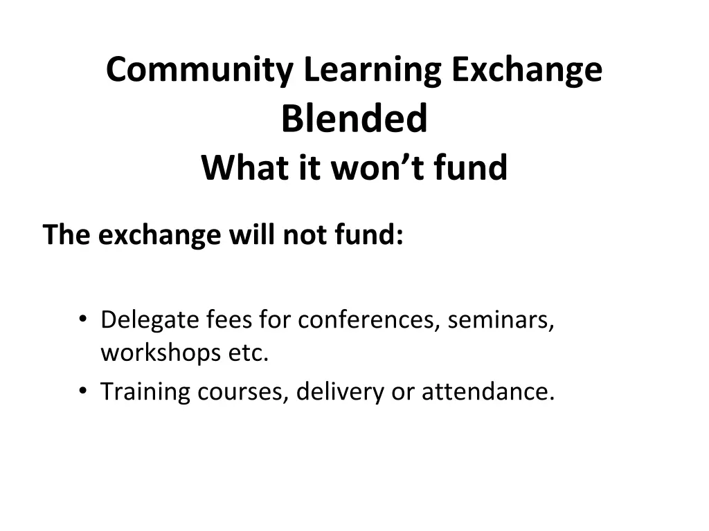 community learning exchange blended what