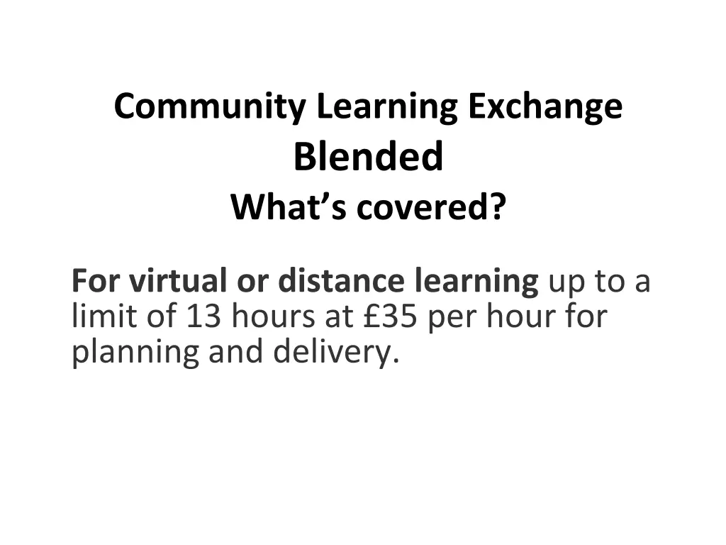 community learning exchange blended what s covered