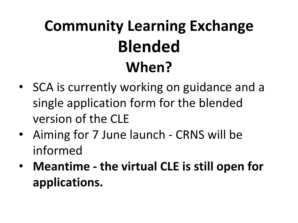 community learning exchange blended when