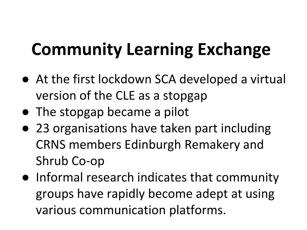 community learning exchange