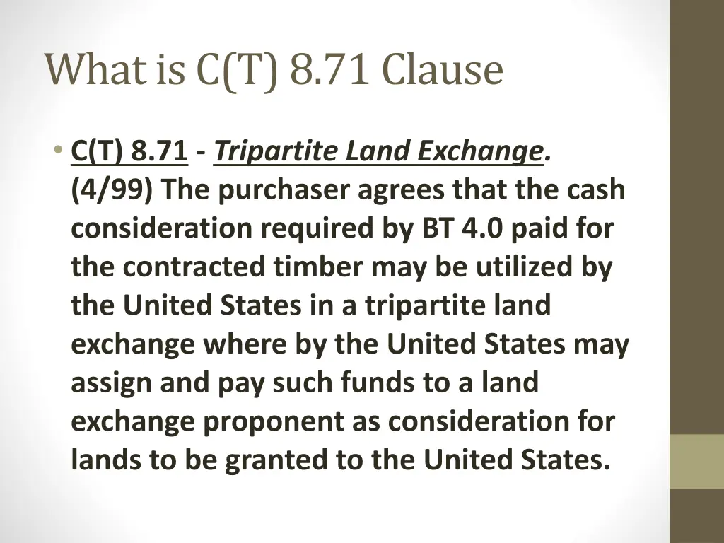 what is c t 8 71 clause