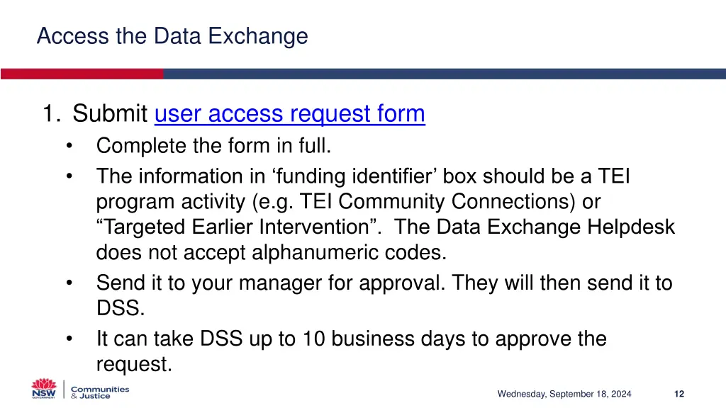 access the data exchange