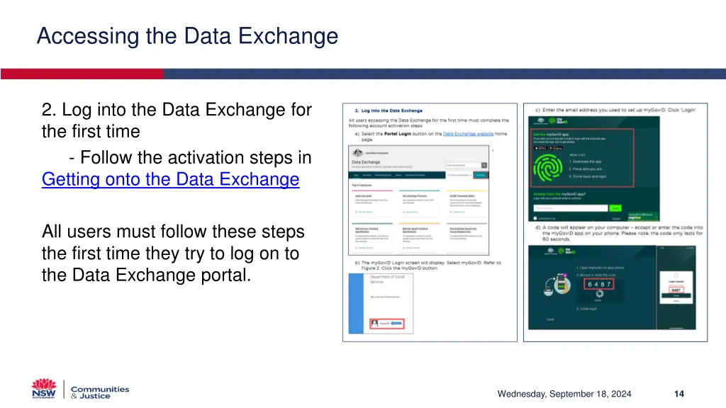 accessing the data exchange