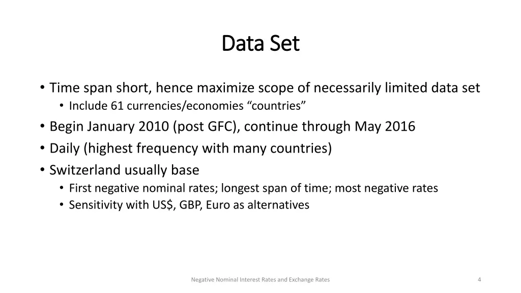 data set data set