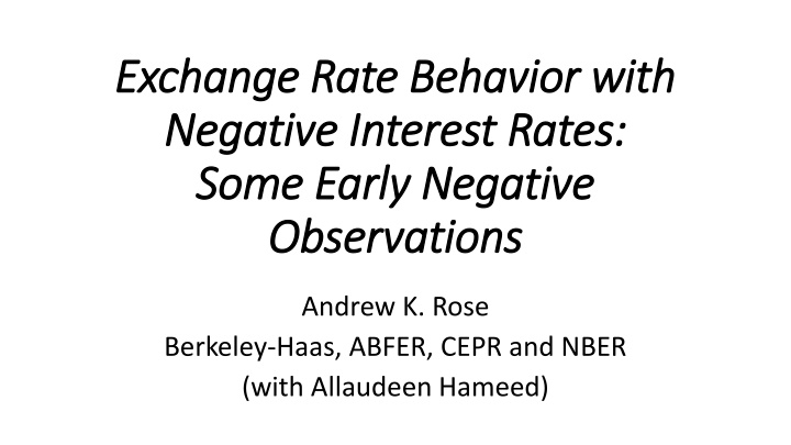 exchange rate behavior with exchange rate