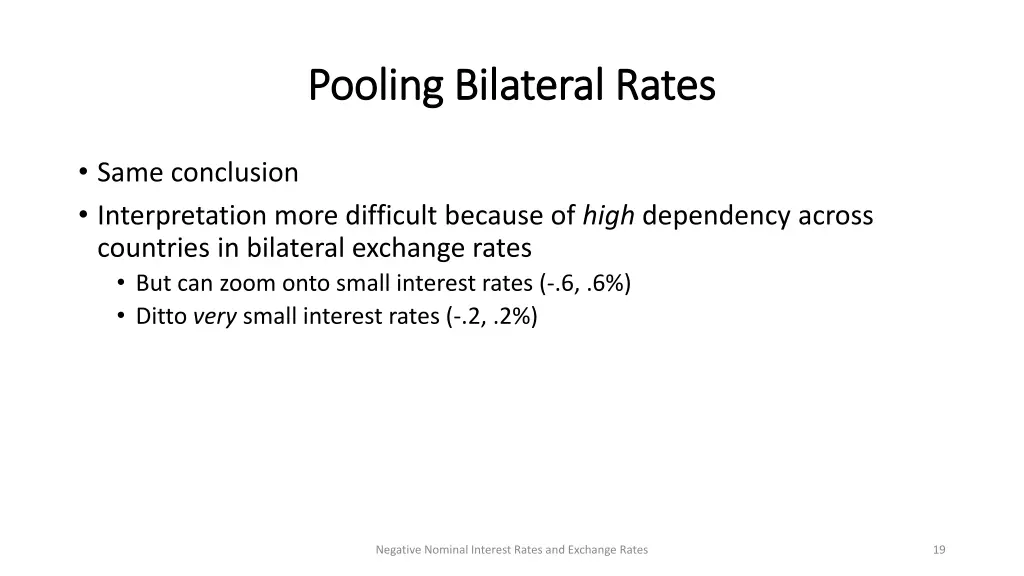 pooling bilateral rates pooling bilateral rates