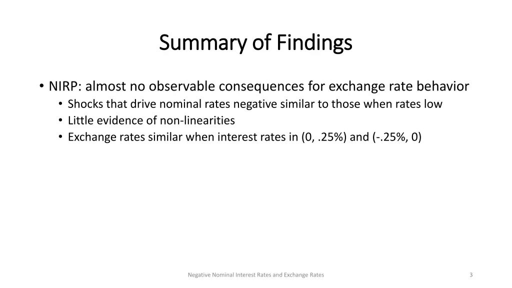 summary of findings summary of findings