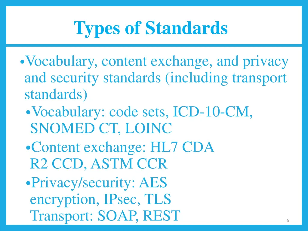 types of standards