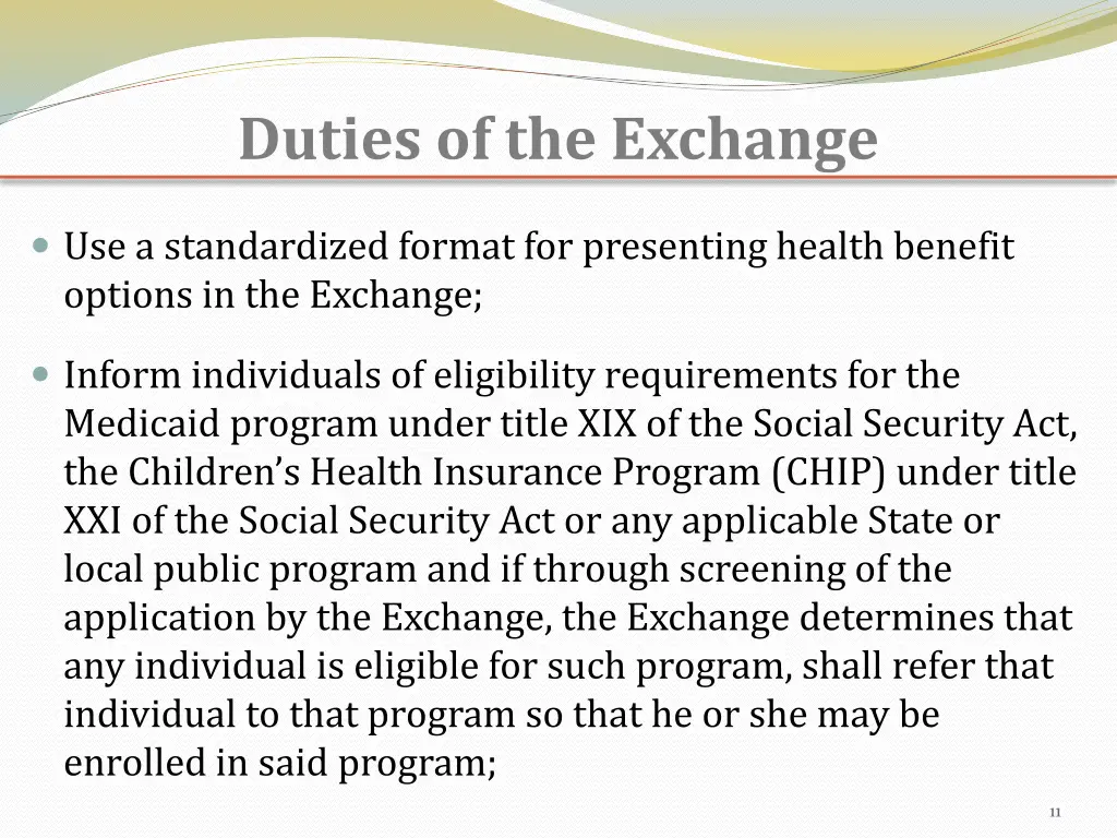 duties of the exchange 1