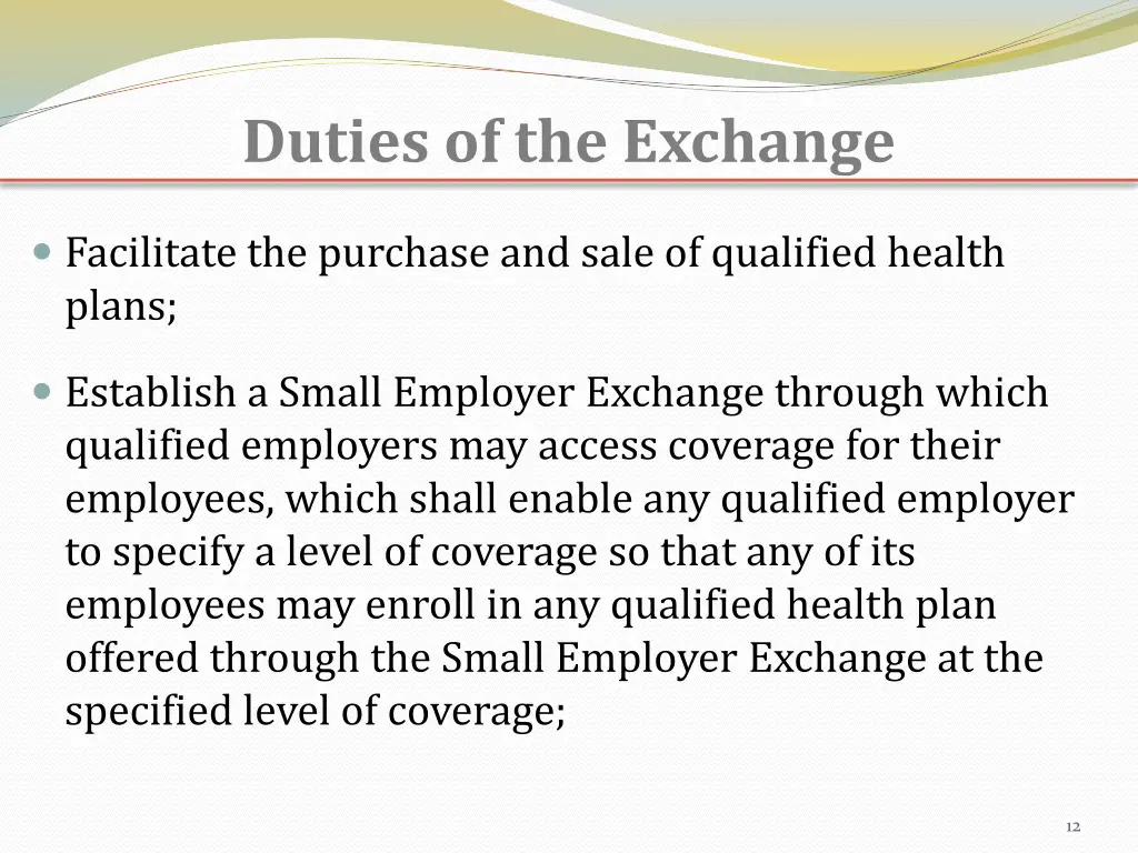 duties of the exchange 2