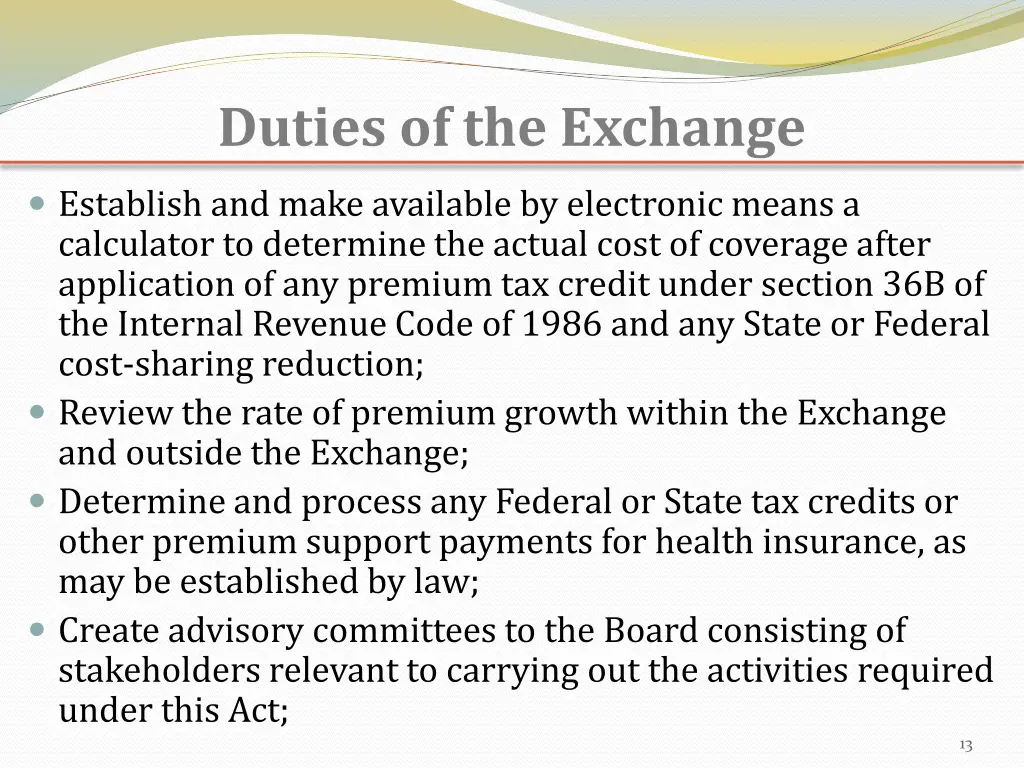 duties of the exchange 3