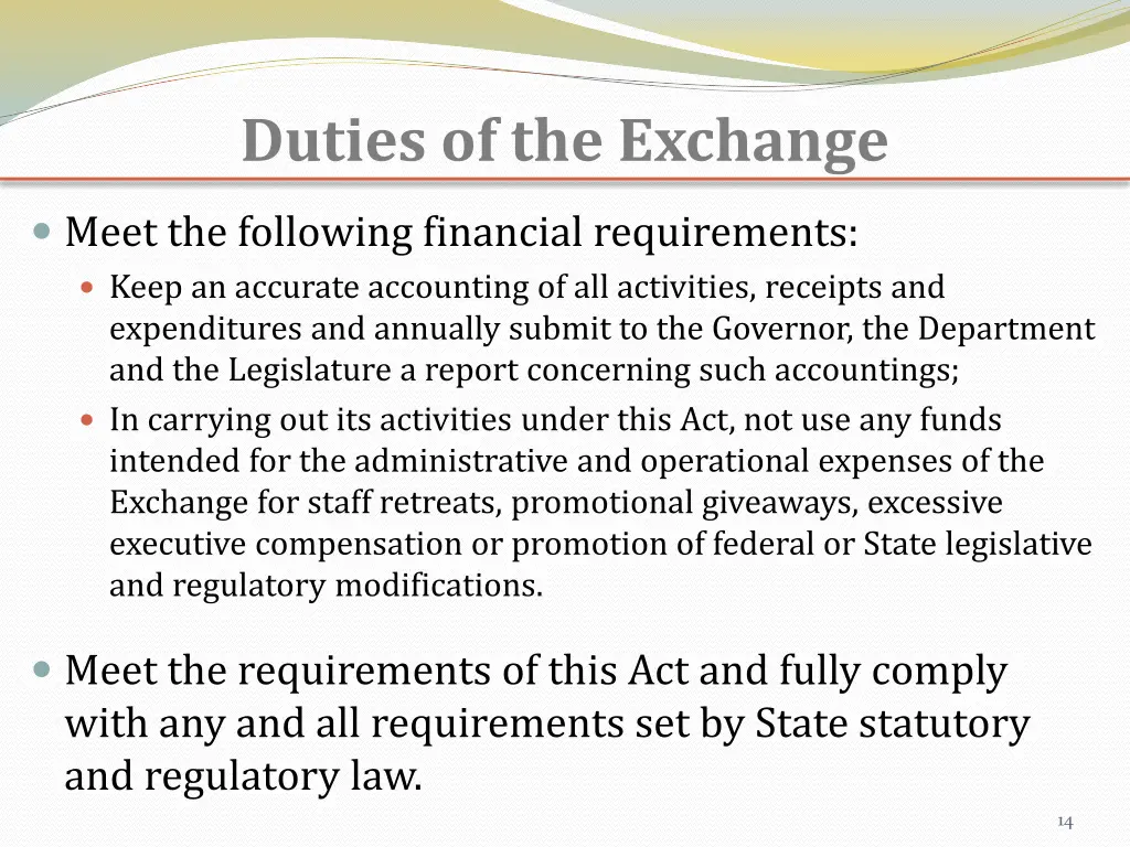 duties of the exchange 4