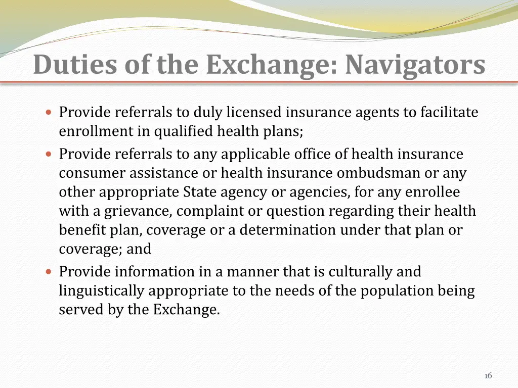 duties of the exchange navigators 1