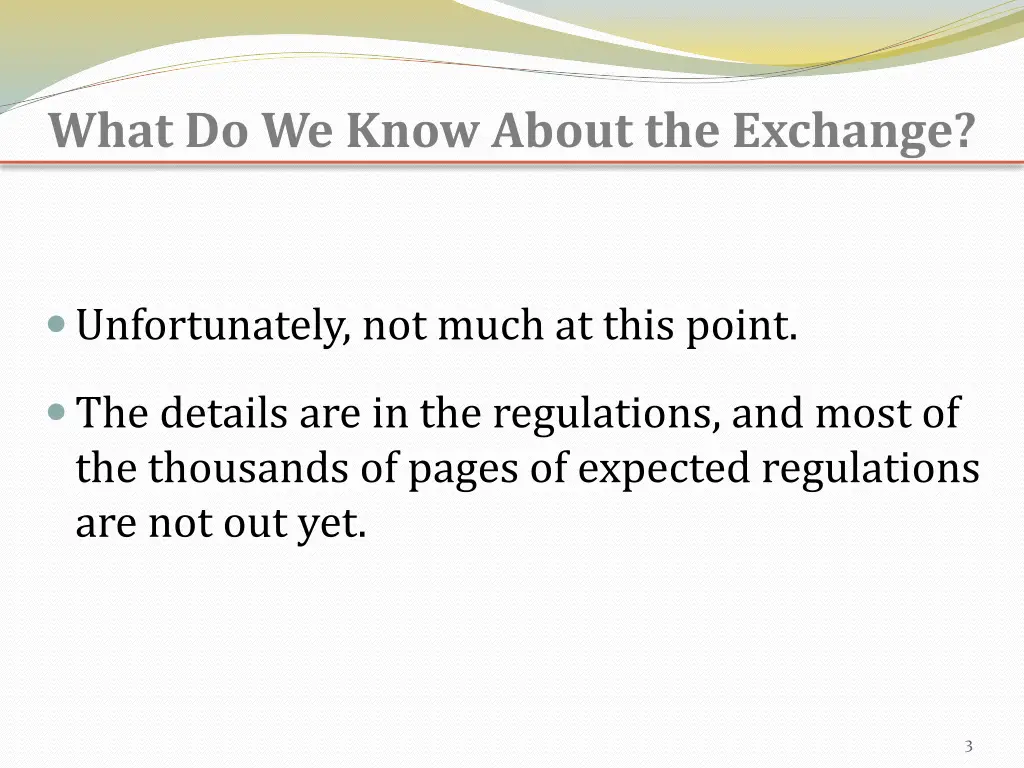 what do we know about the exchange