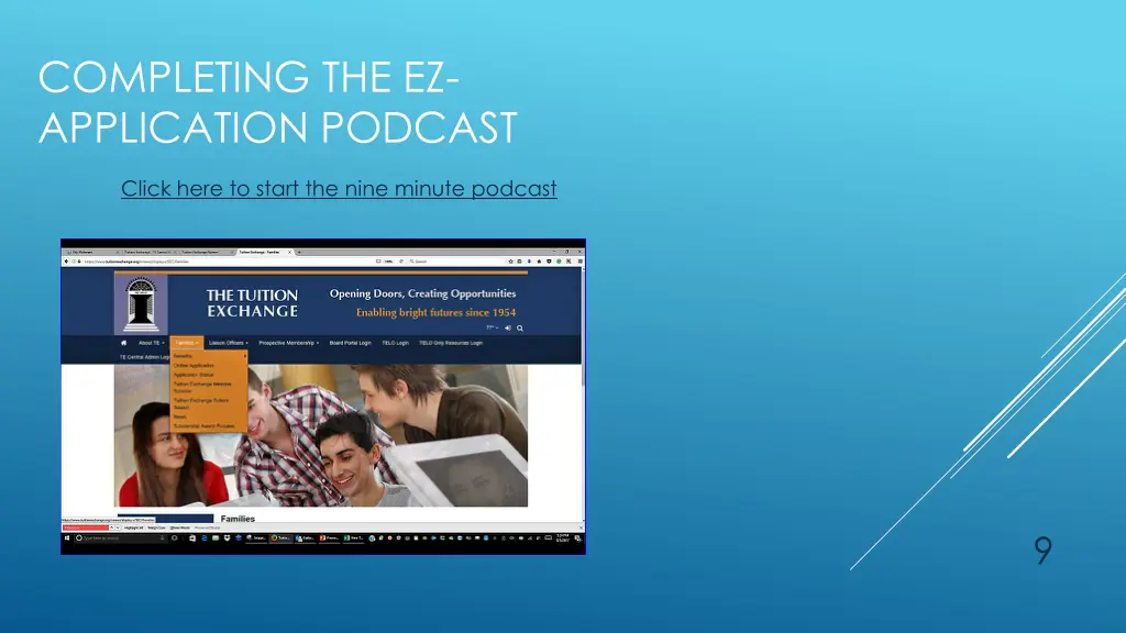 completing the ez application podcast