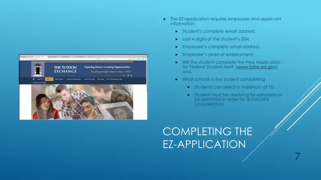 the ez application requires employee