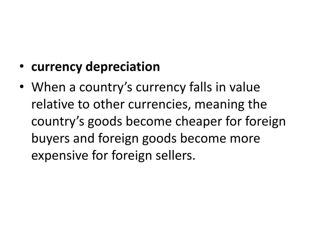 currency depreciation when a country s currency