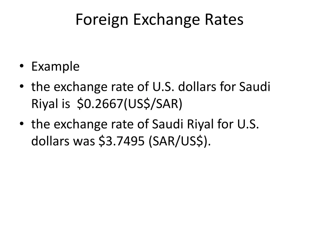 foreign exchange rates