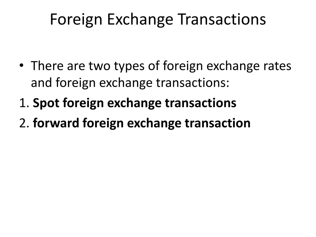 foreign exchange transactions