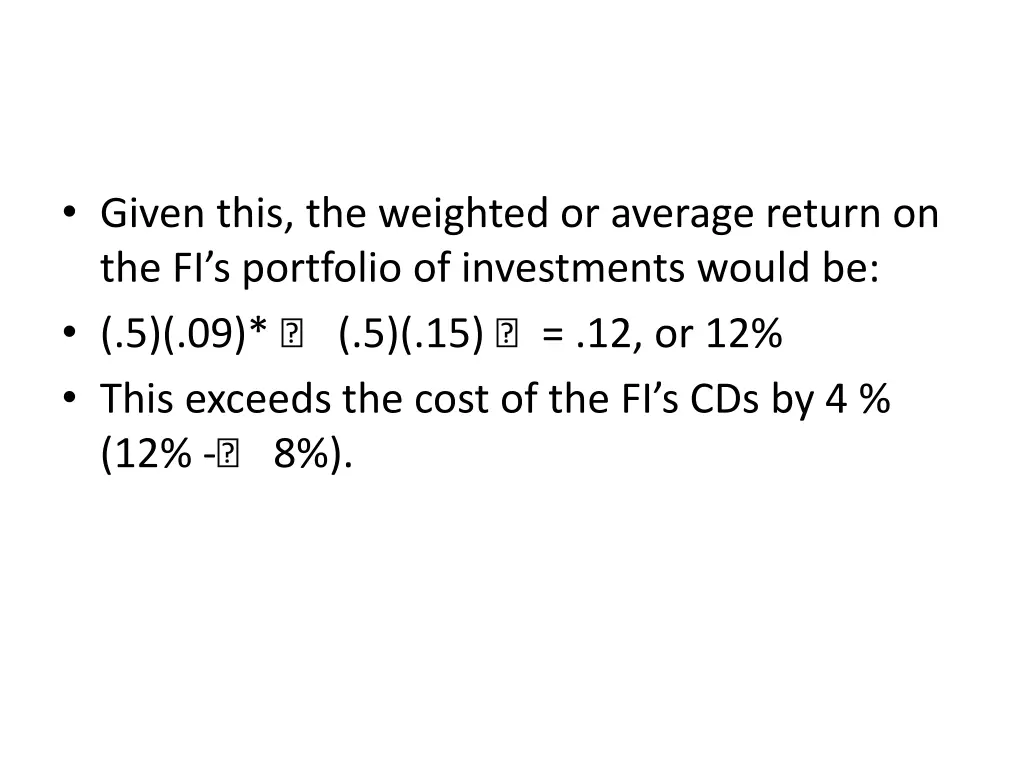 given this the weighted or average return