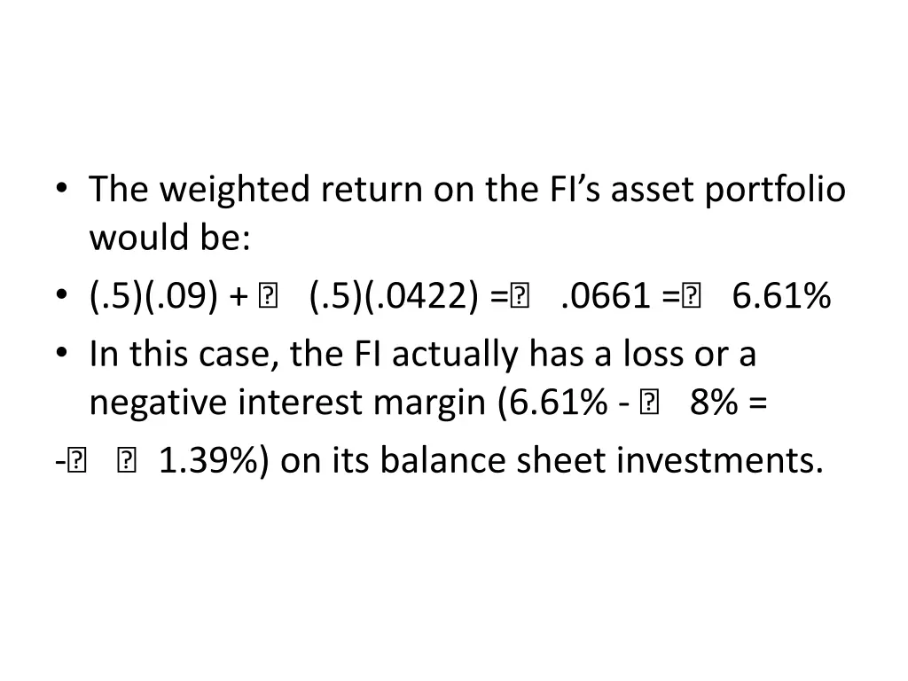 the weighted return on the fi s asset portfolio