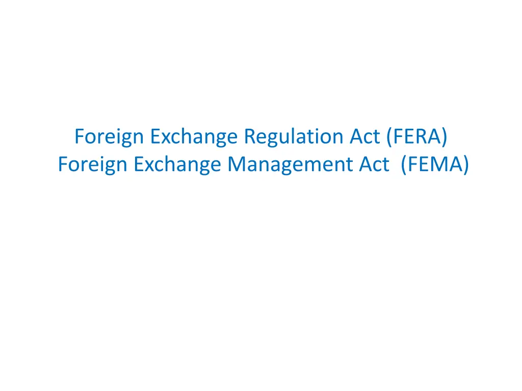 foreign exchange regulation act fera foreign