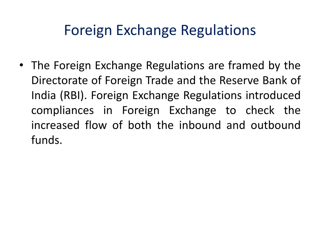 foreign exchange regulations