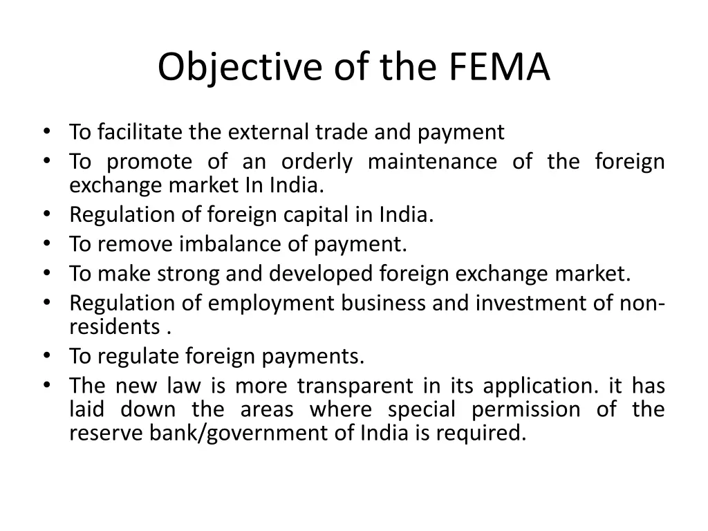 objective of the fema