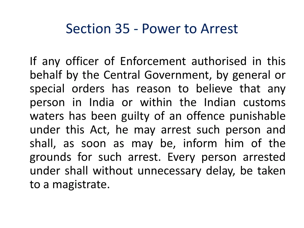 section 35 power to arrest