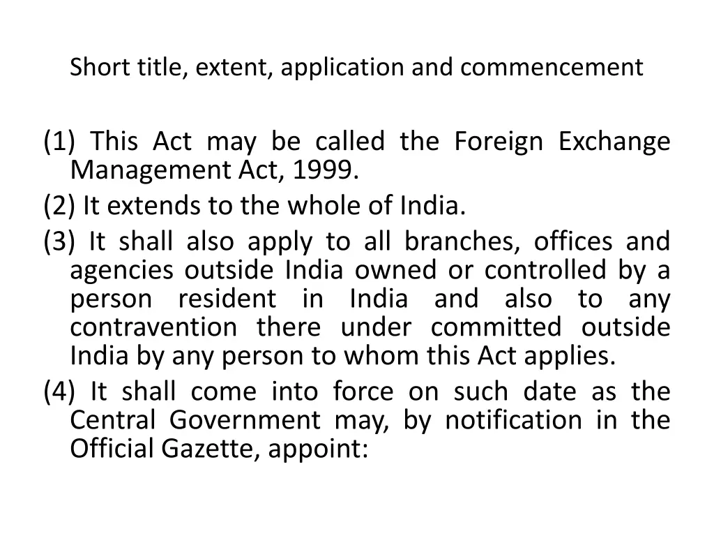 short title extent application and commencement