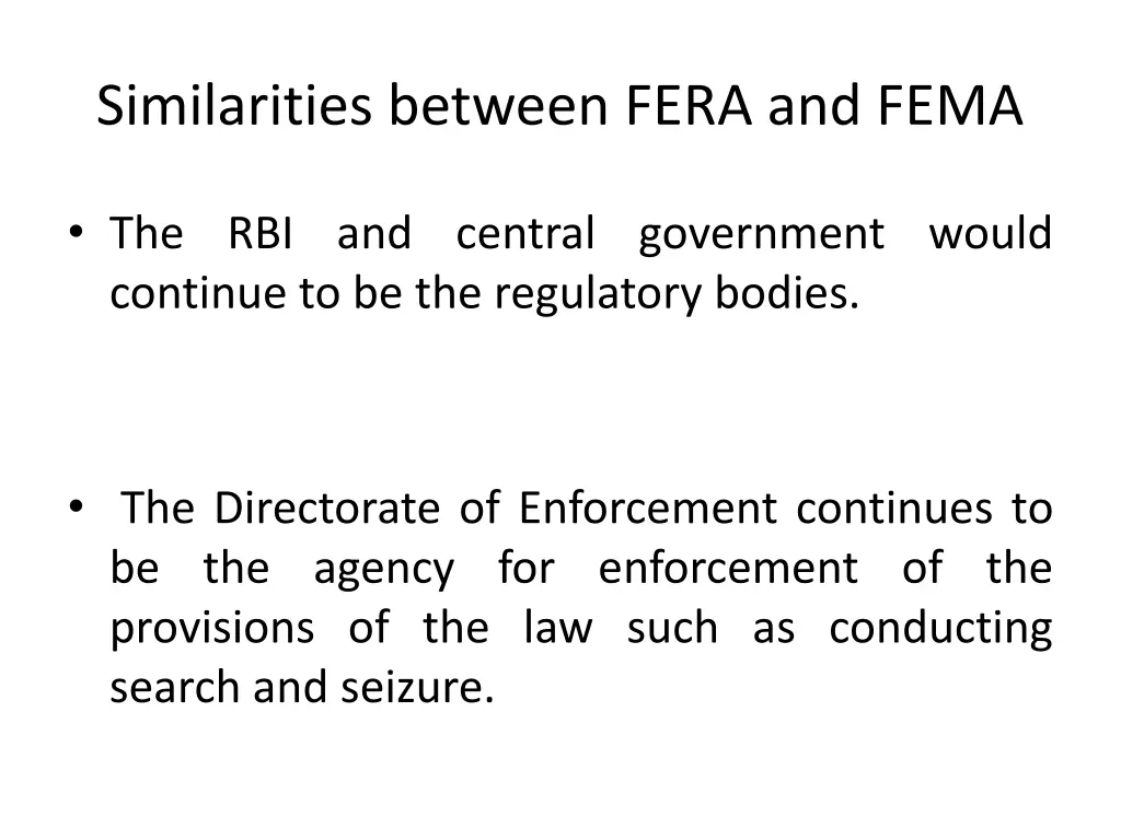 similarities between fera and fema