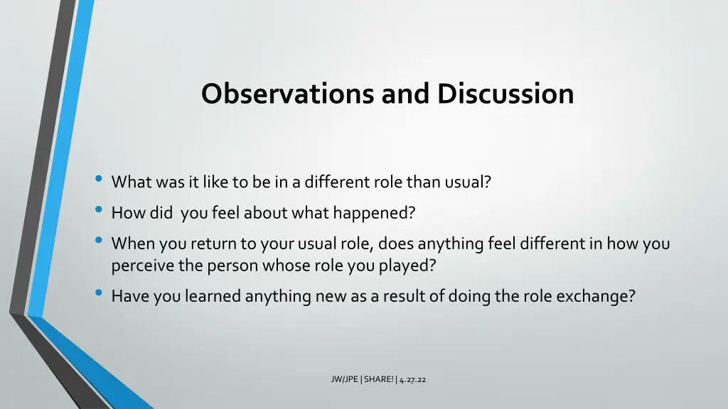 observations and discussion