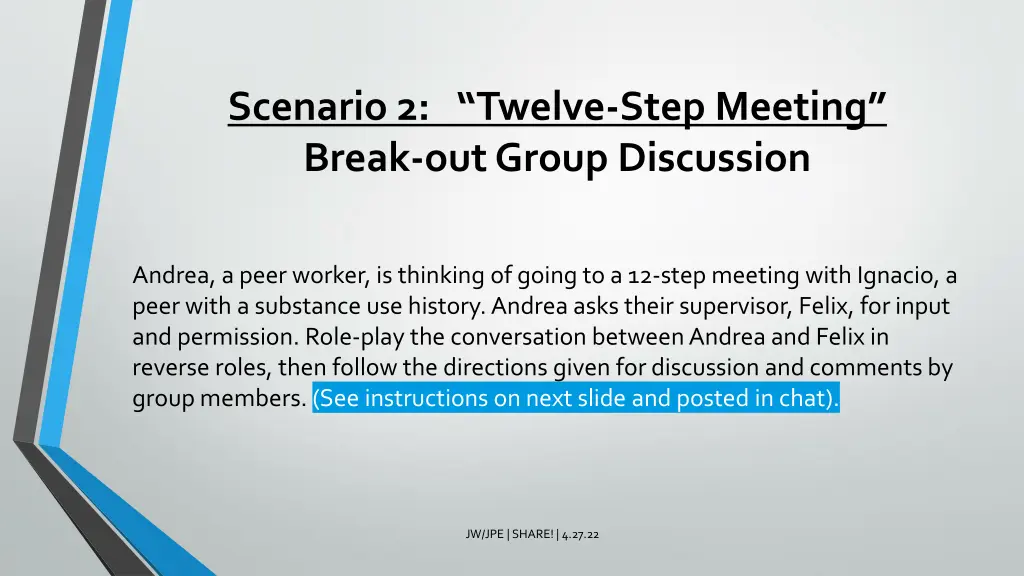 scenario 2 twelve step meeting break out group