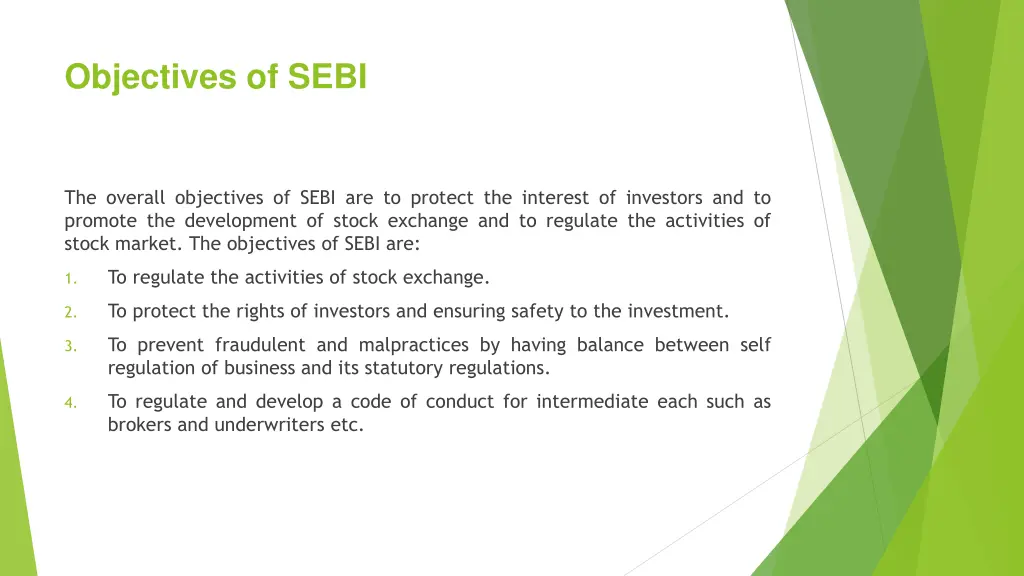 objectives of sebi