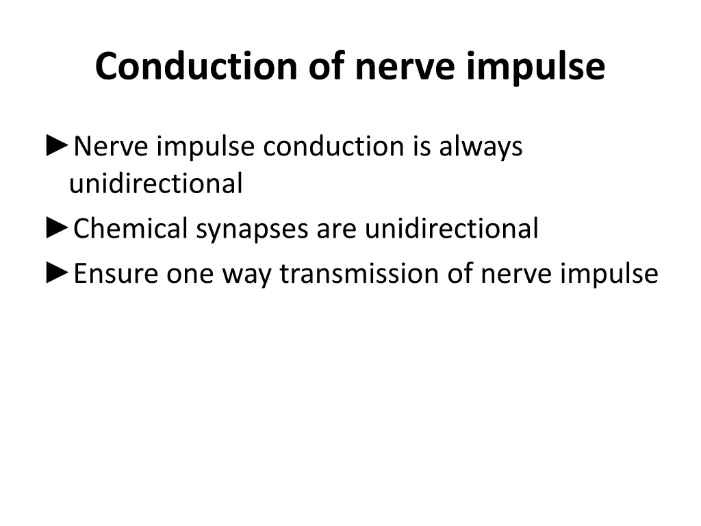 conduction of nerve impulse