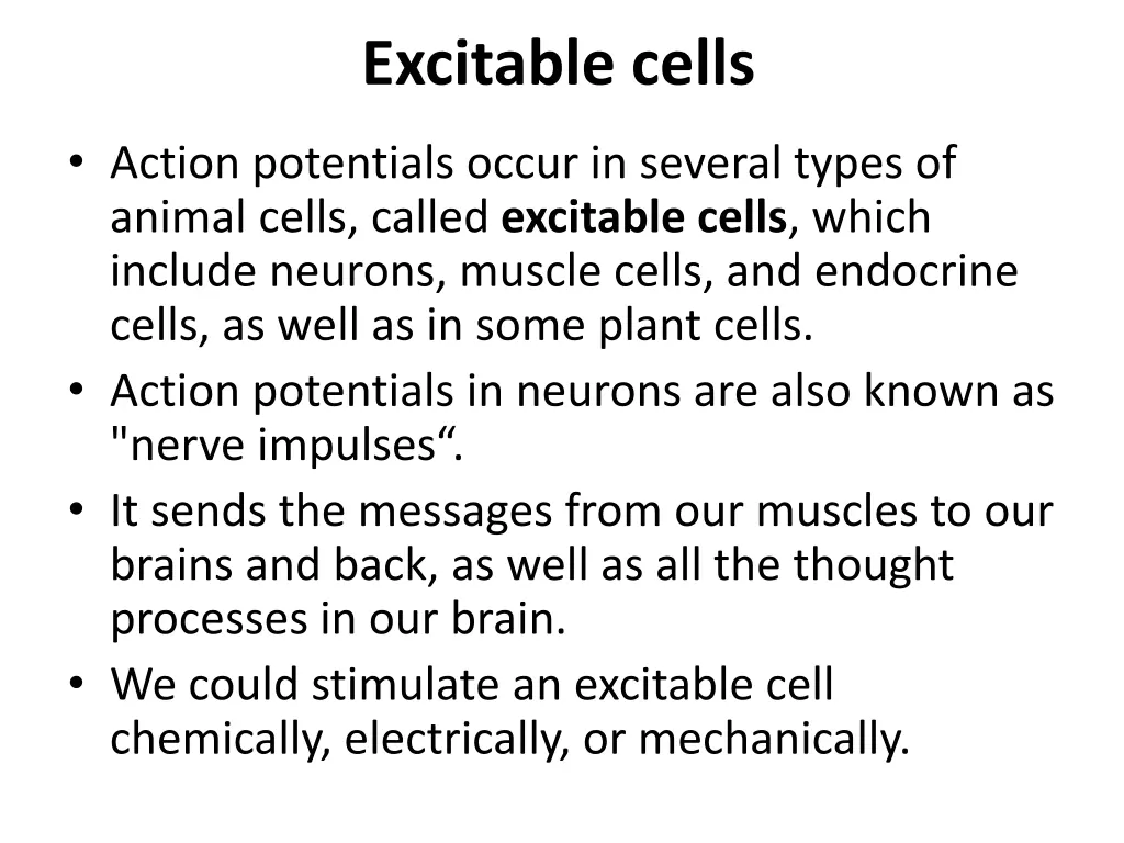 excitable cells