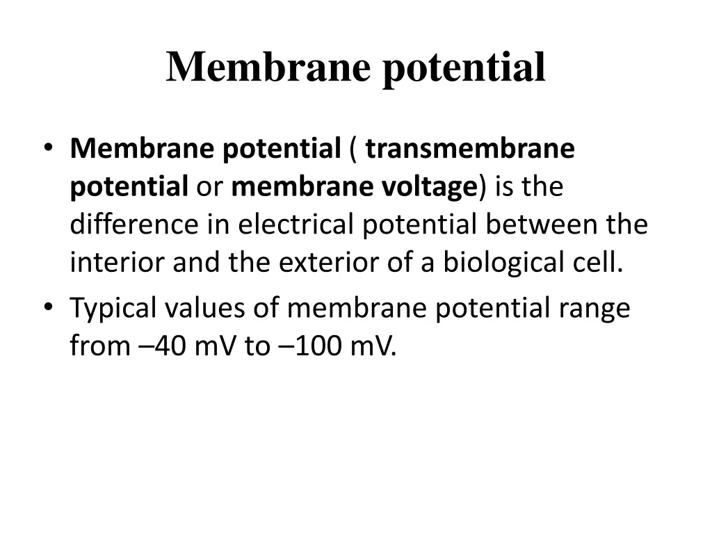 membrane potential 1