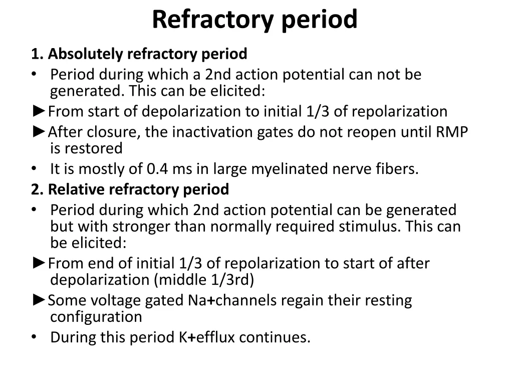 refractory period