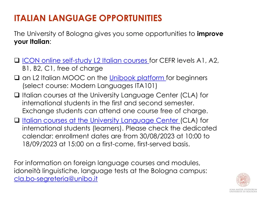 italian language opportunities