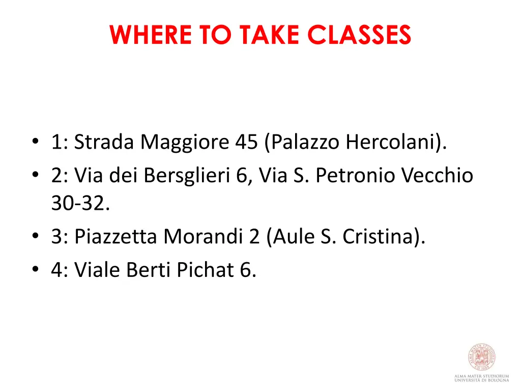 where to take classes 1