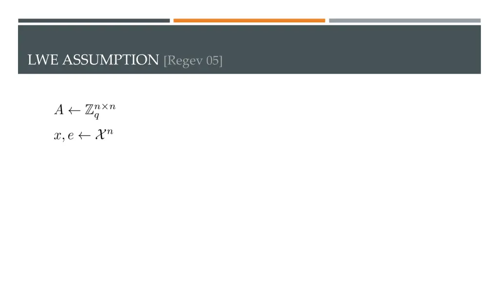 lwe assumption regev 05