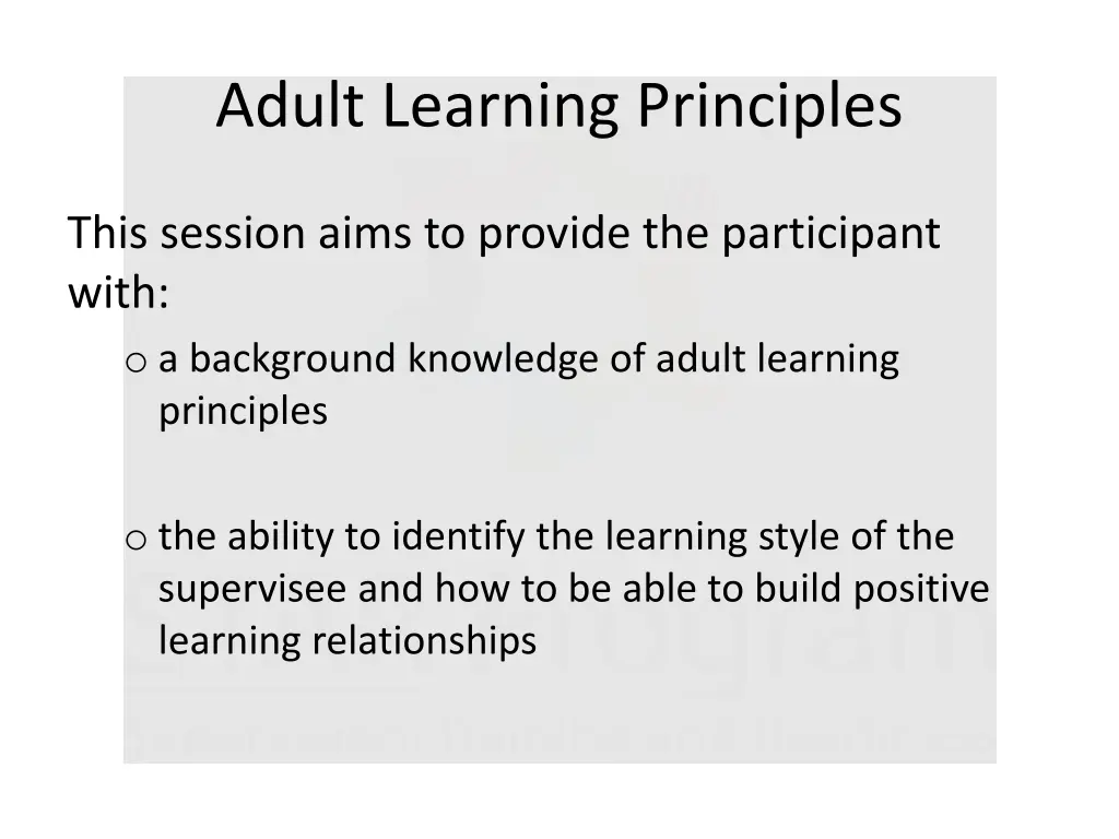 adult learning principles