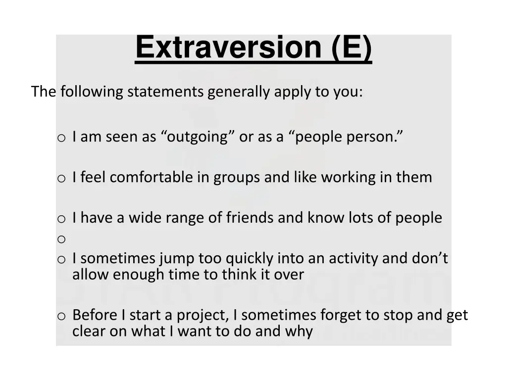 extraversion e 1