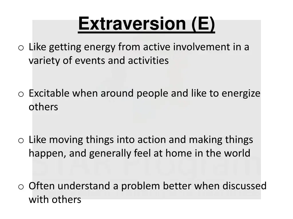 extraversion e