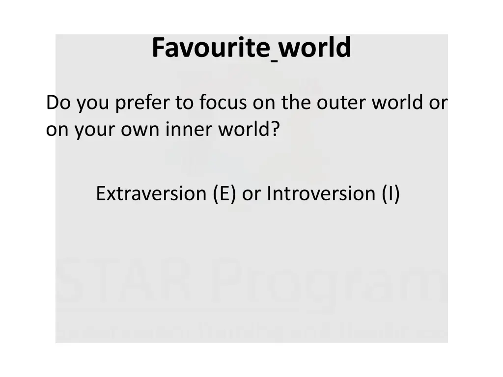 favourite world