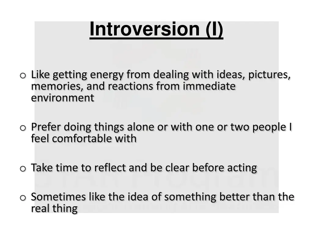 introversion i