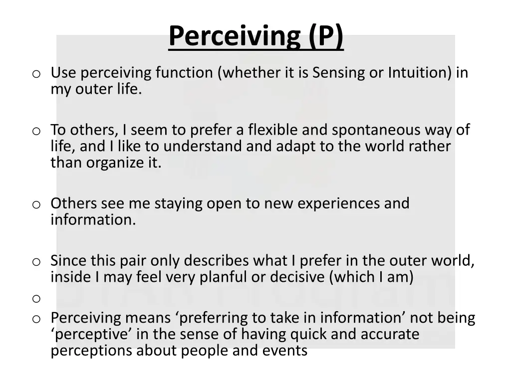 perceiving p