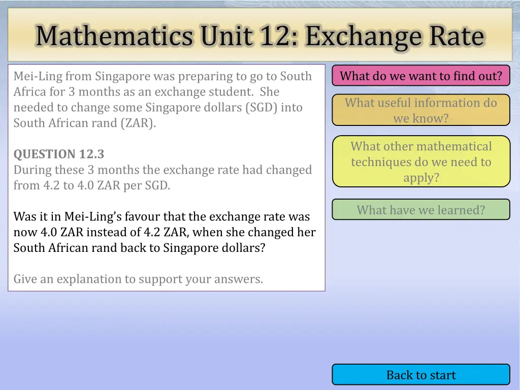 mathematics unit 12 exchange rate 11