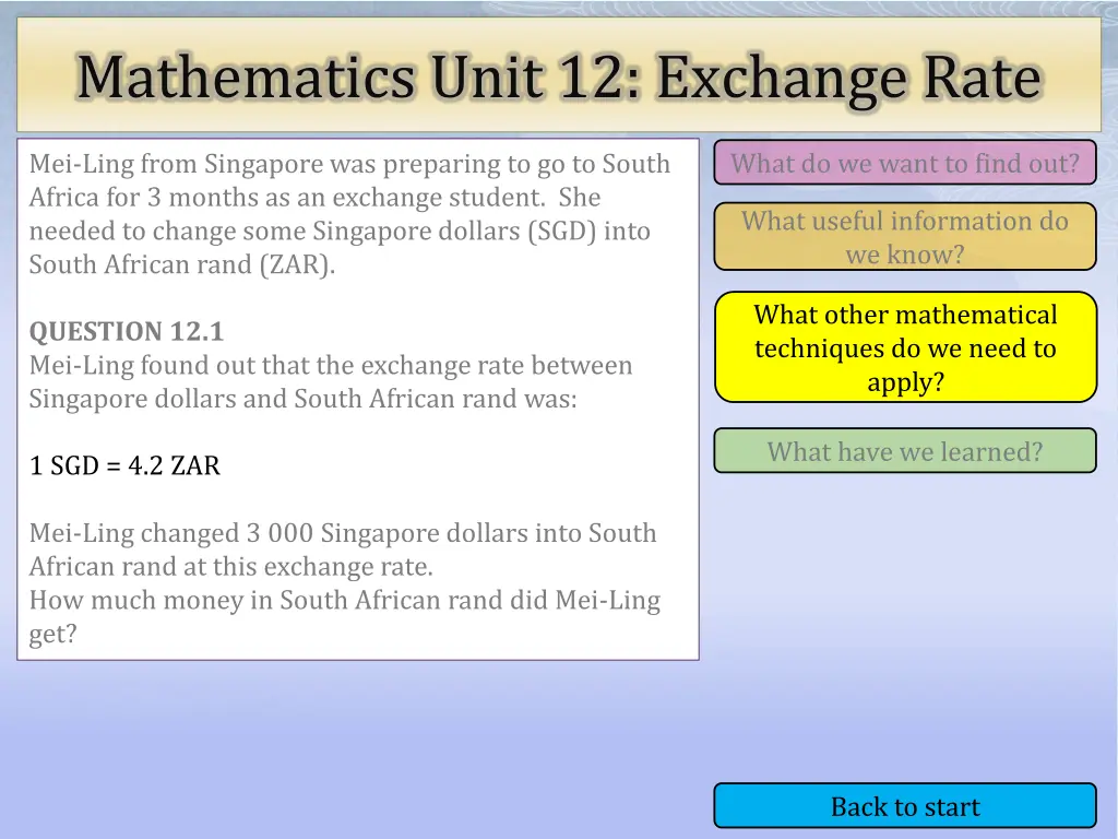 mathematics unit 12 exchange rate 3